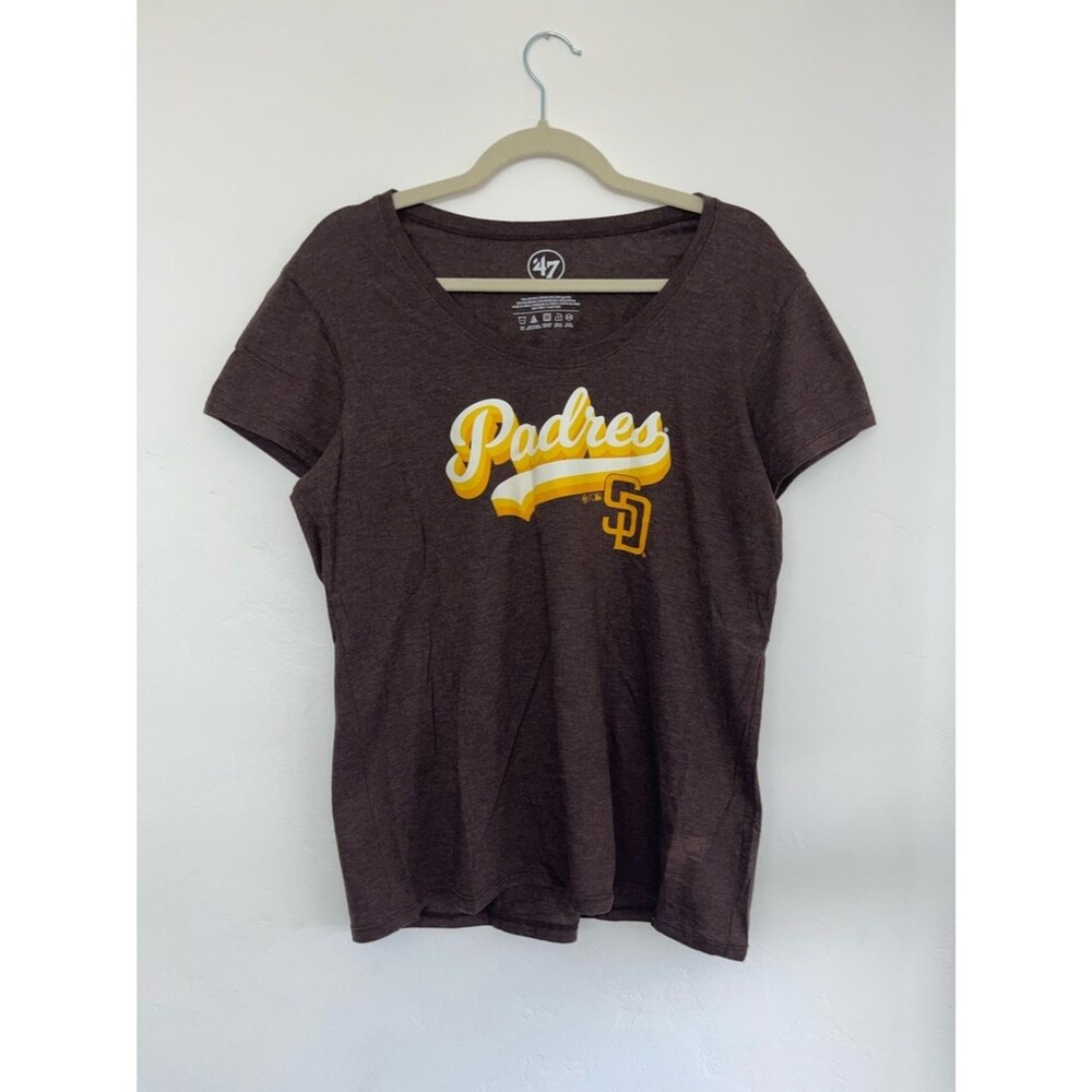 47 Brand Padres Graphic Tee in Brown with Yellow Logo
